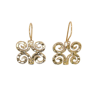 Adinkra earrings in gold.