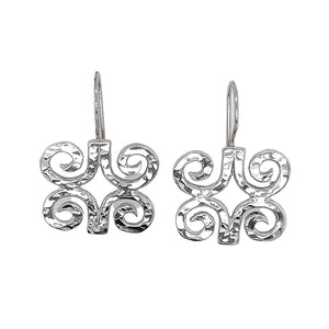 Adinkra earrings in sterling silver.