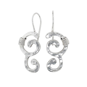 Wave earrings in sterling silver.