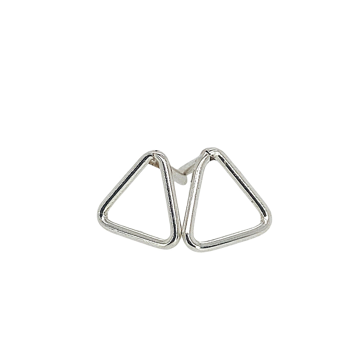 Geometric stud earrings in sterling silver.