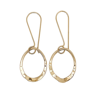 Petal earrings in gold.