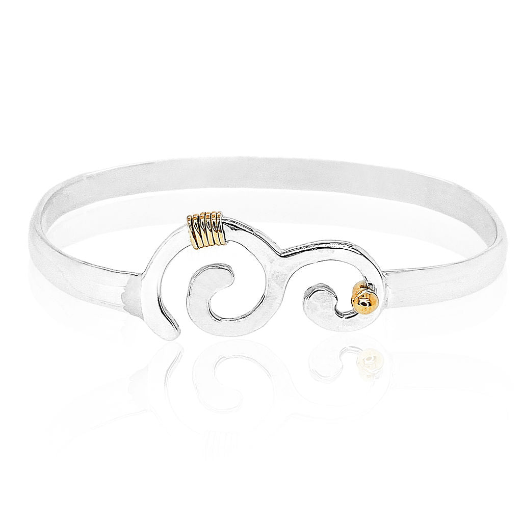Sterling silver and 14kt gold Wave bracelet