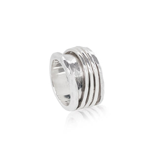 Jingle jangle stacked ring in sterling silver
