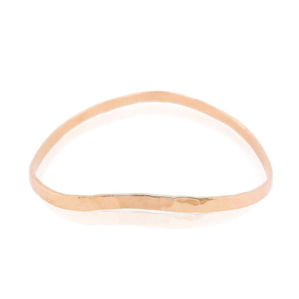 Hammered bangle in rose gold