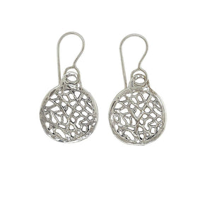 Sterling silver 7/8" fan coral earrings