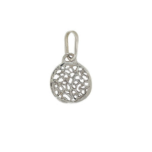 Sterling silver small 7/8" fan coral pendant