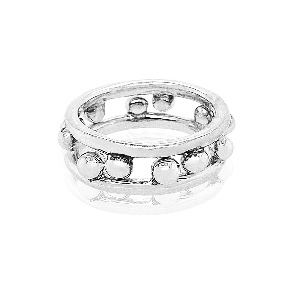 Lined up silver 2024 ring paparazzi