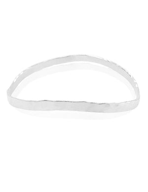Hammered bangle in sterling silver