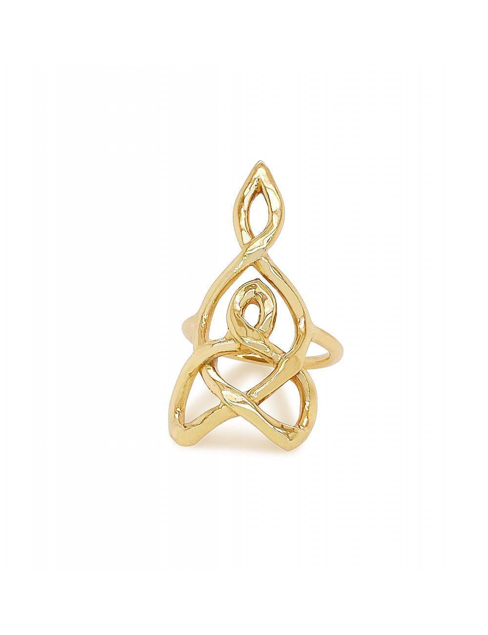 14K yellow gold intricate pamoja ring